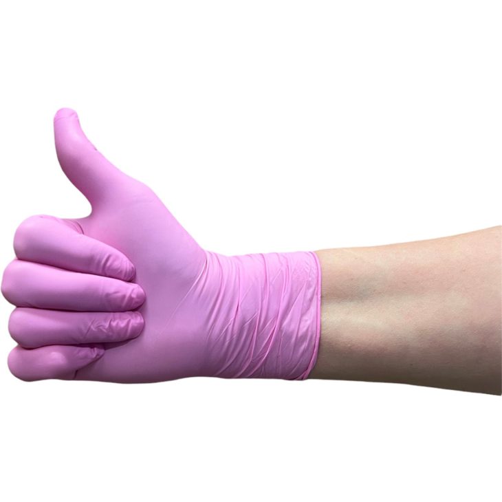 nitril handschoenen maat XS roze (Merbach) -